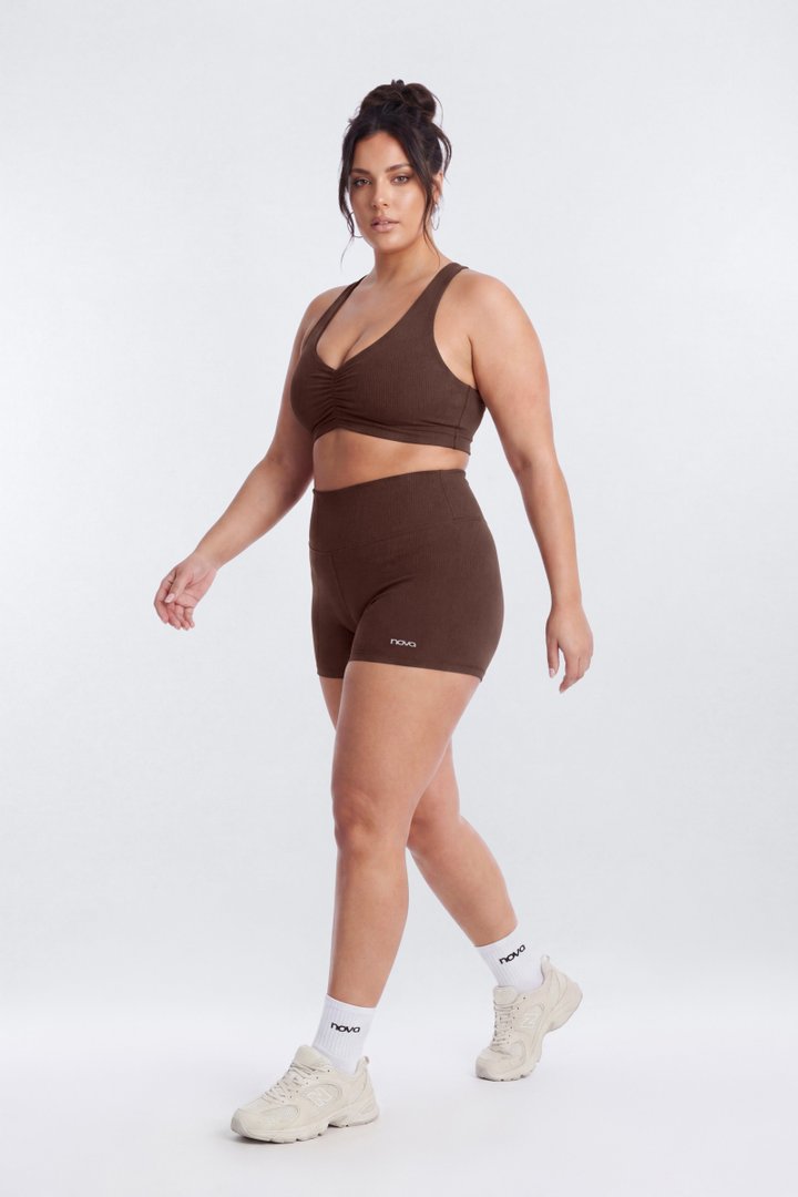 CloudForm™ 3″ Invisible Scrunch Biker Short - Brown