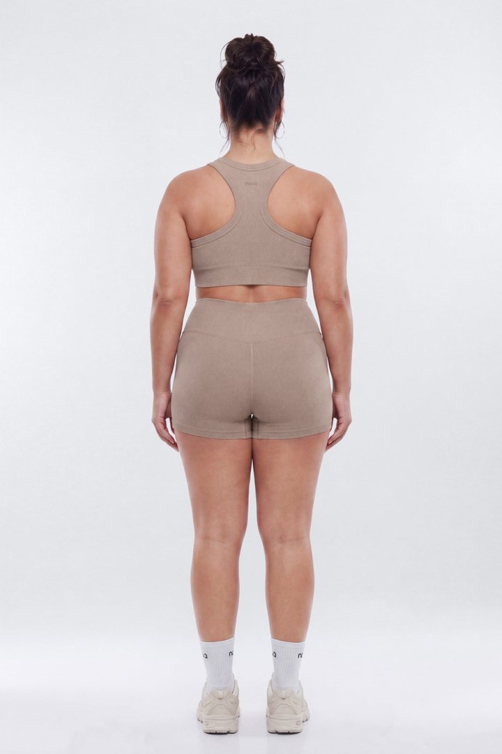 CottonFlex™ 4″ Sports Biker Short - Taupe