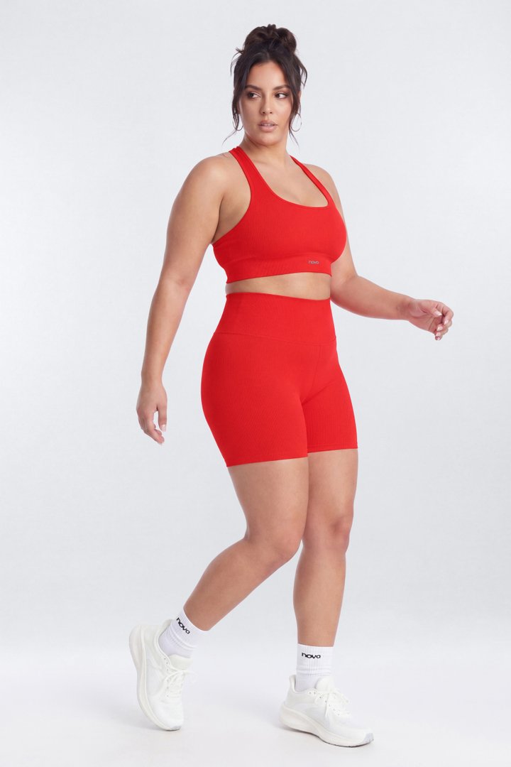 SeamlessLift™ 5″ High Rise Biker Short - Red