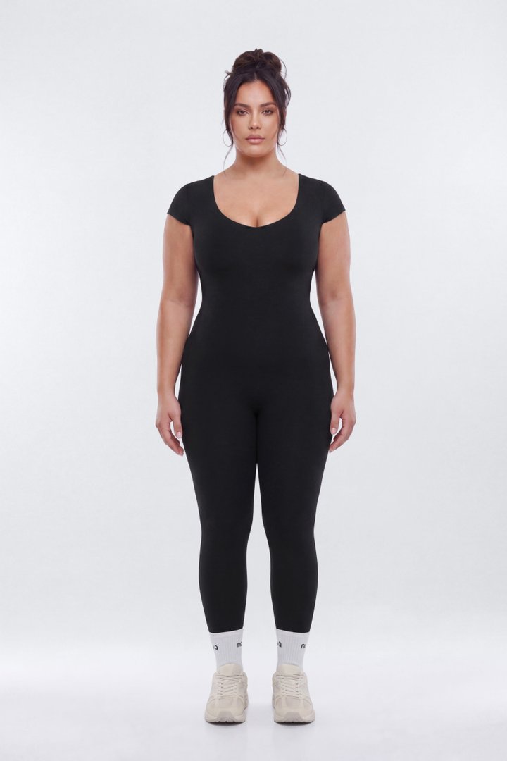 ProStretch™ 25″ Cap Sleeve Jumpsuit - Black