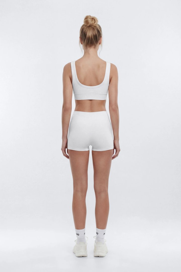 CottonFlex™ 4″ Sports Biker Short - White