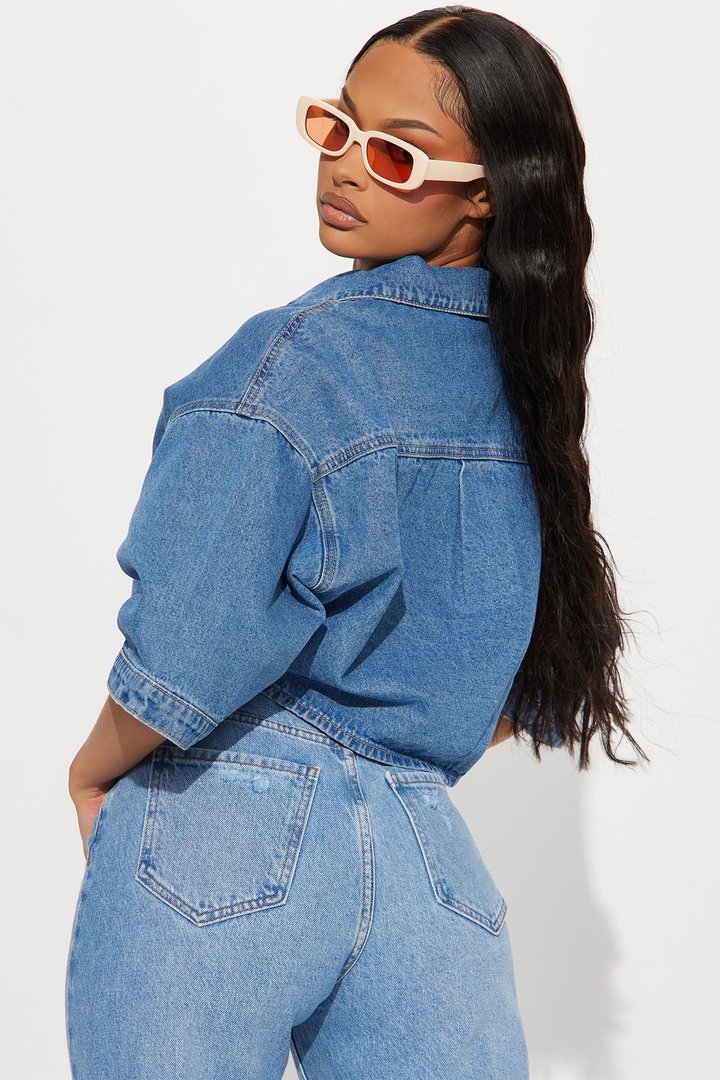 Made For It Denim Shirt - Medium Wash