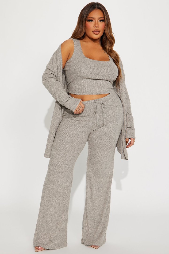 Calm N Cozy 3 Piece Pant Set - Oatmeal