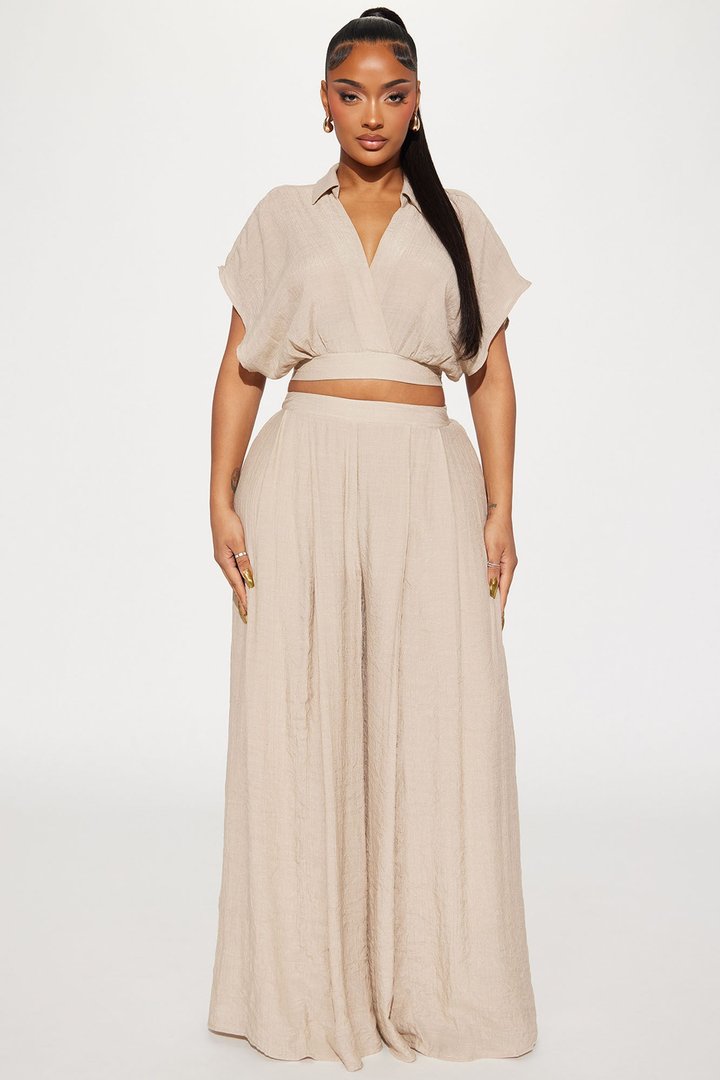 Mea Gauze Pant Set - Taupe