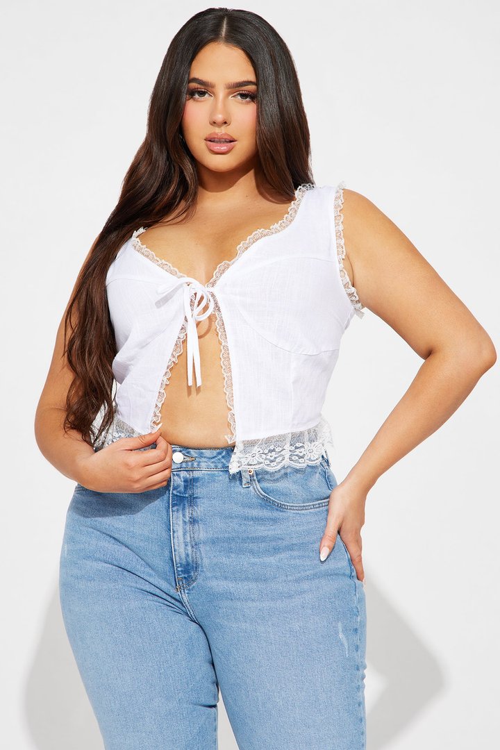 Frolicking Through Top - White