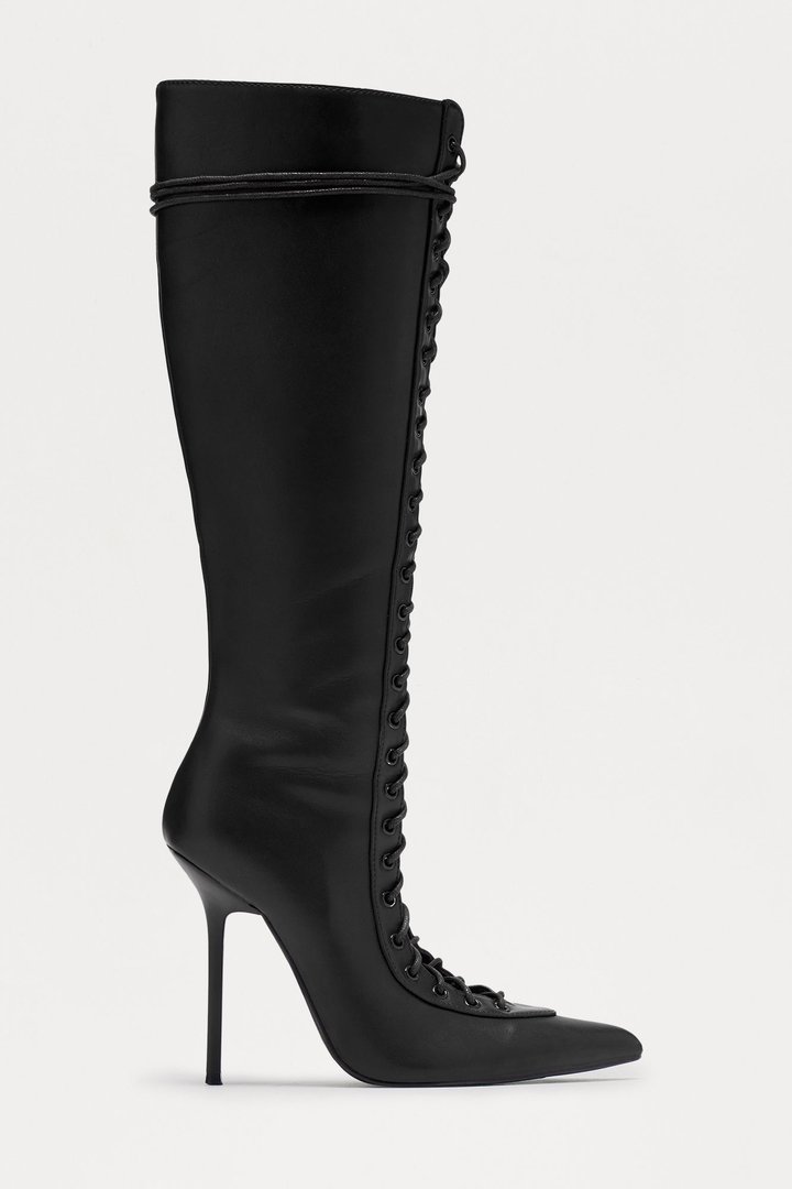 Dagger Lace Up Boots - Black