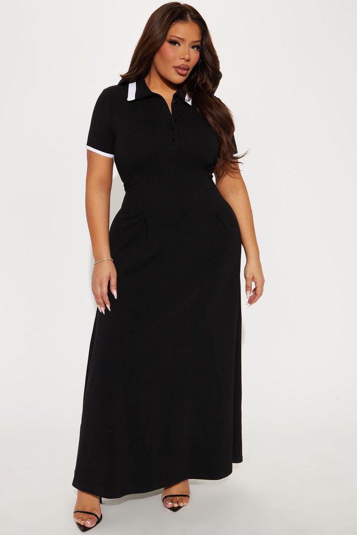 Playing Fair Maxi Dress - Black/White