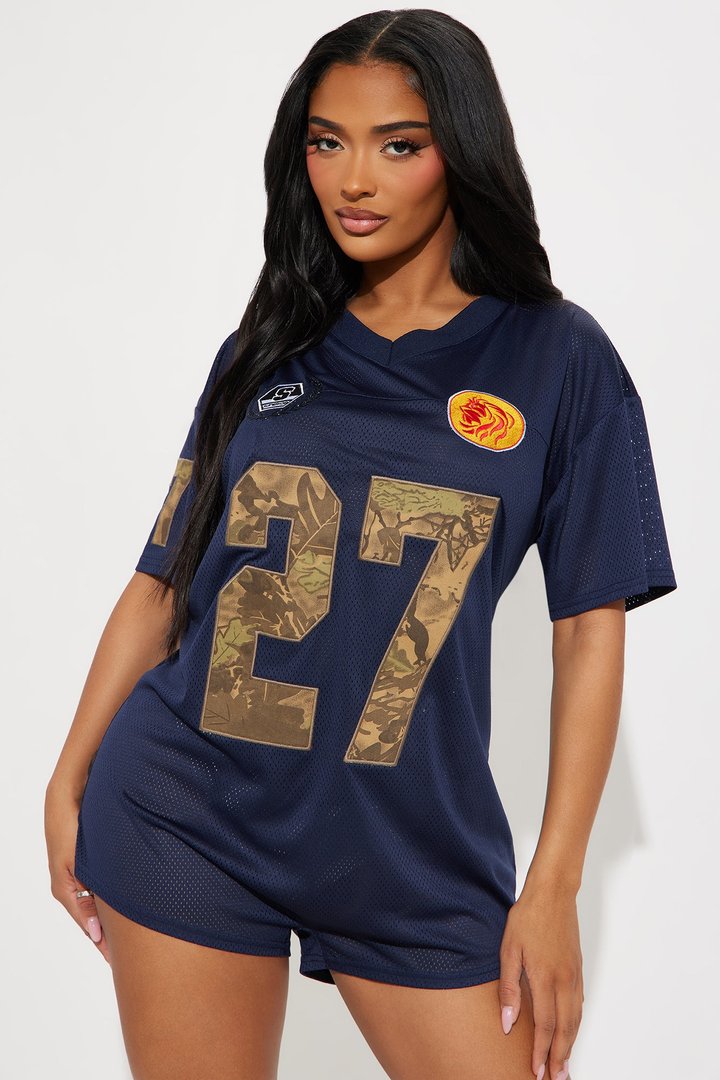 Run Don't Walk Romper - Navy