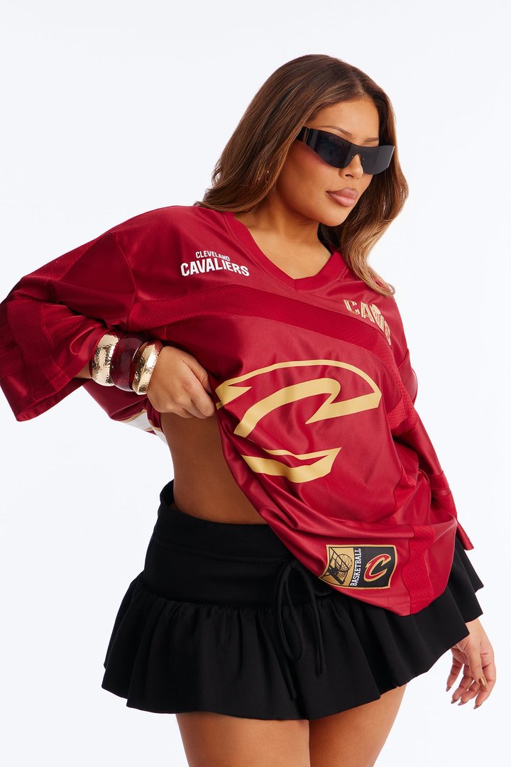 NBA Cavaliers Oversized Mesh Tee - Wine