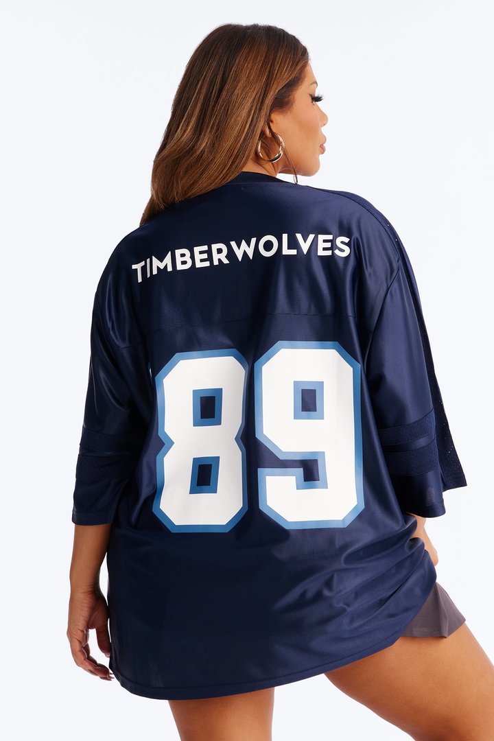 NBA Timberwolves Oversized Mesh Tee - Navy