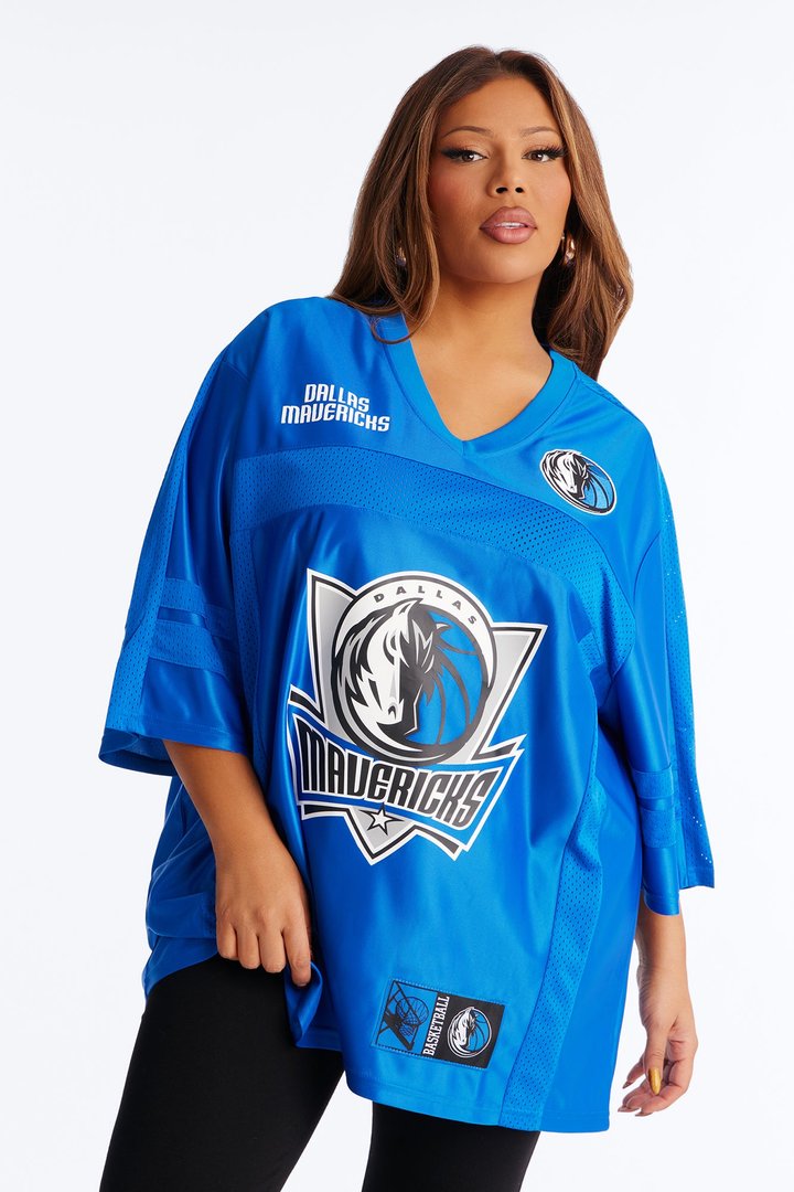 NBA Mavericks Oversized Mesh Tee - Blue