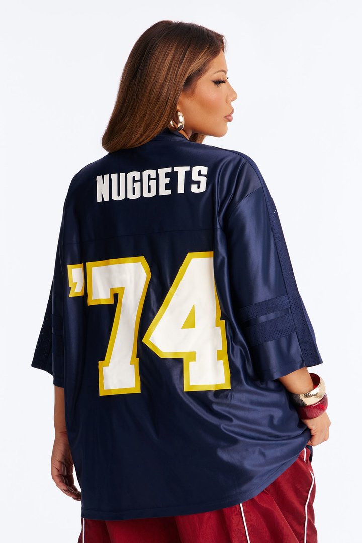 NBA Nuggets Oversized Mesh Tee - Navy
