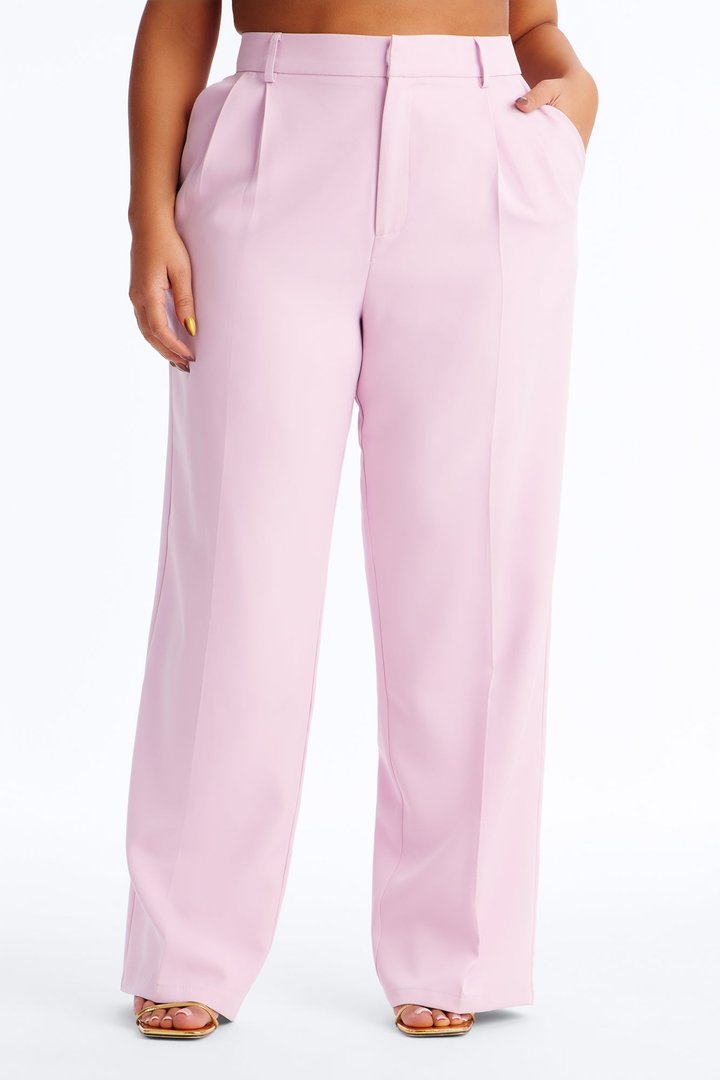 Kendall High Rise Trouser Pant - Pink