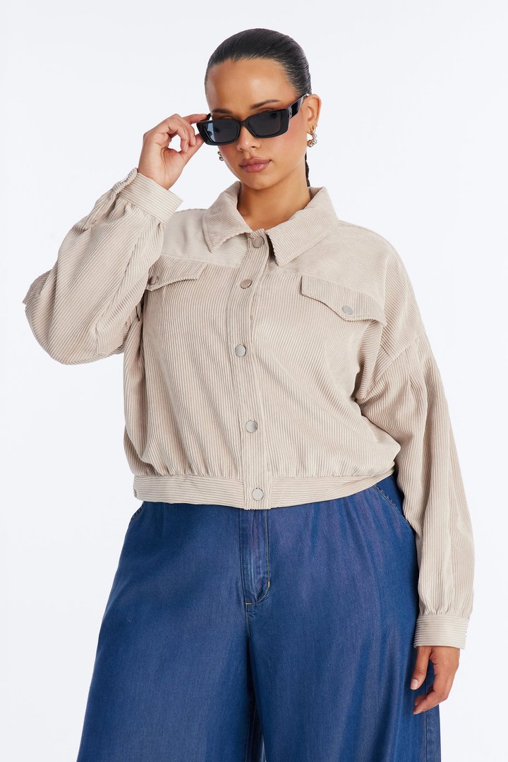 Road Tripping Corduroy Jacket - Stone