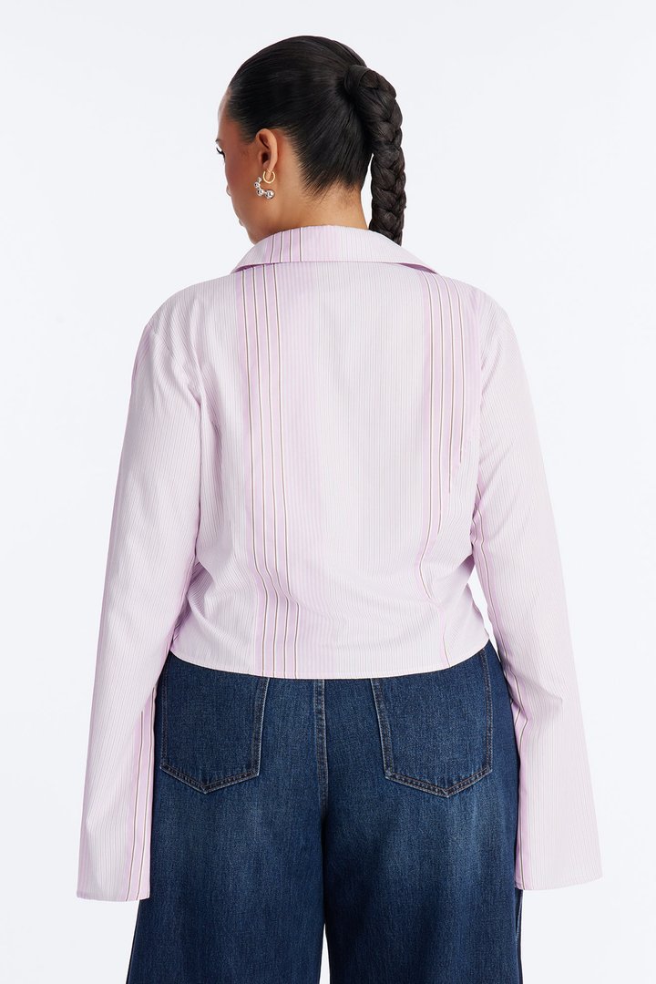 Karinna Pinstripe Poplin Shirt - Pink/combo