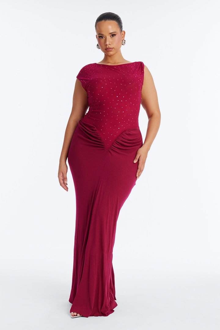 Forever Mood Embellished Gown - Magenta