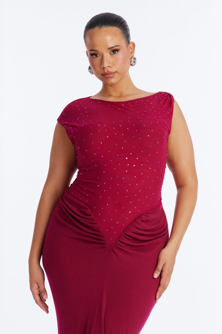 Forever Mood Embellished Gown - Magenta