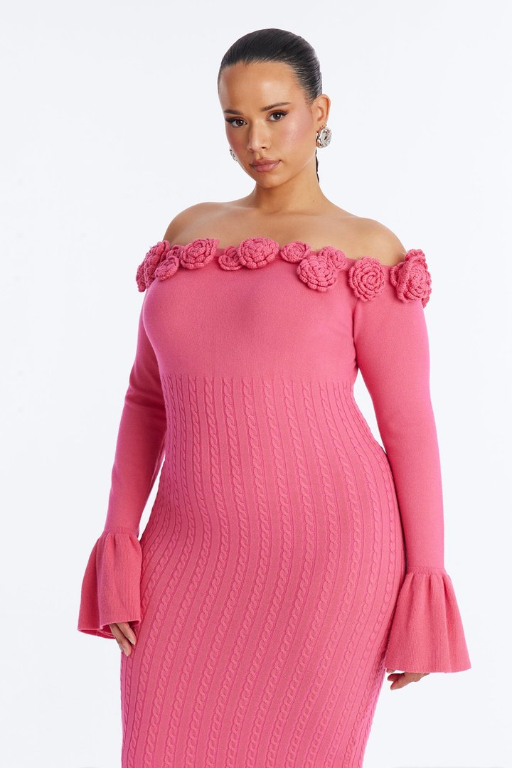 Keep It Cute Sweater Maxi Dress - Pink