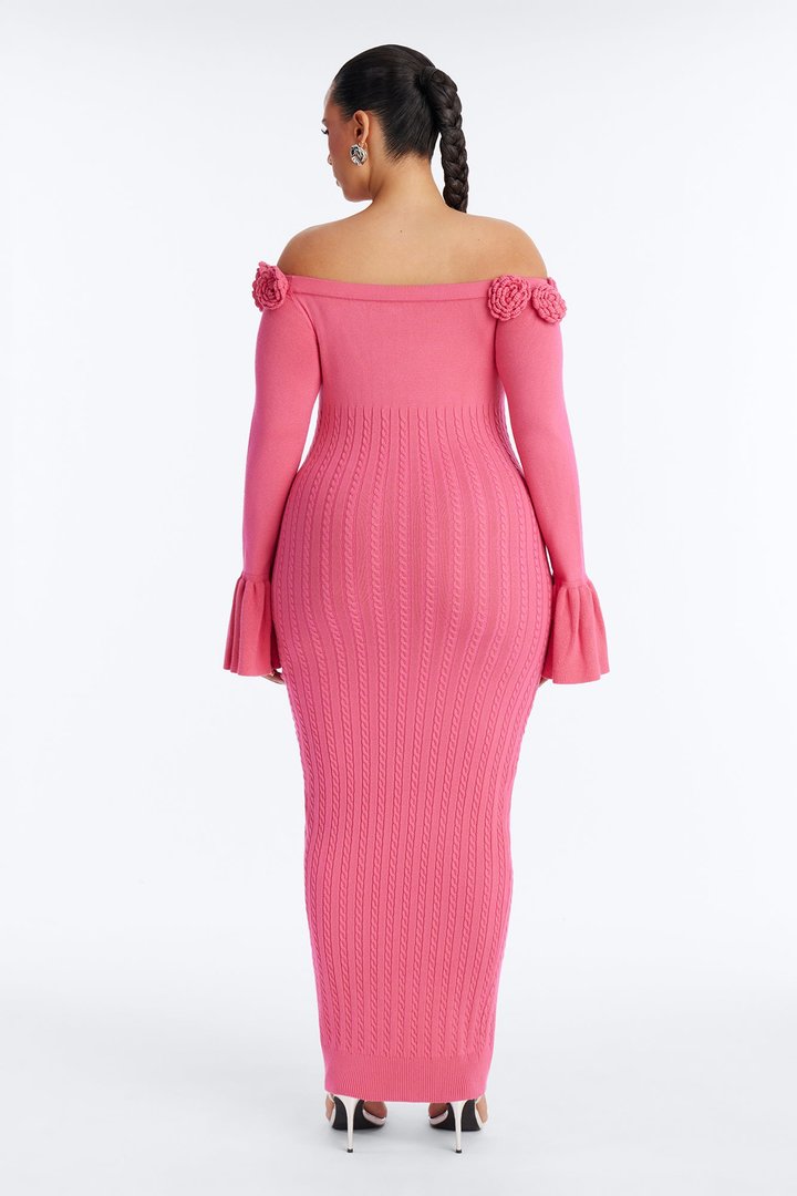 Keep It Cute Sweater Maxi Dress - Pink