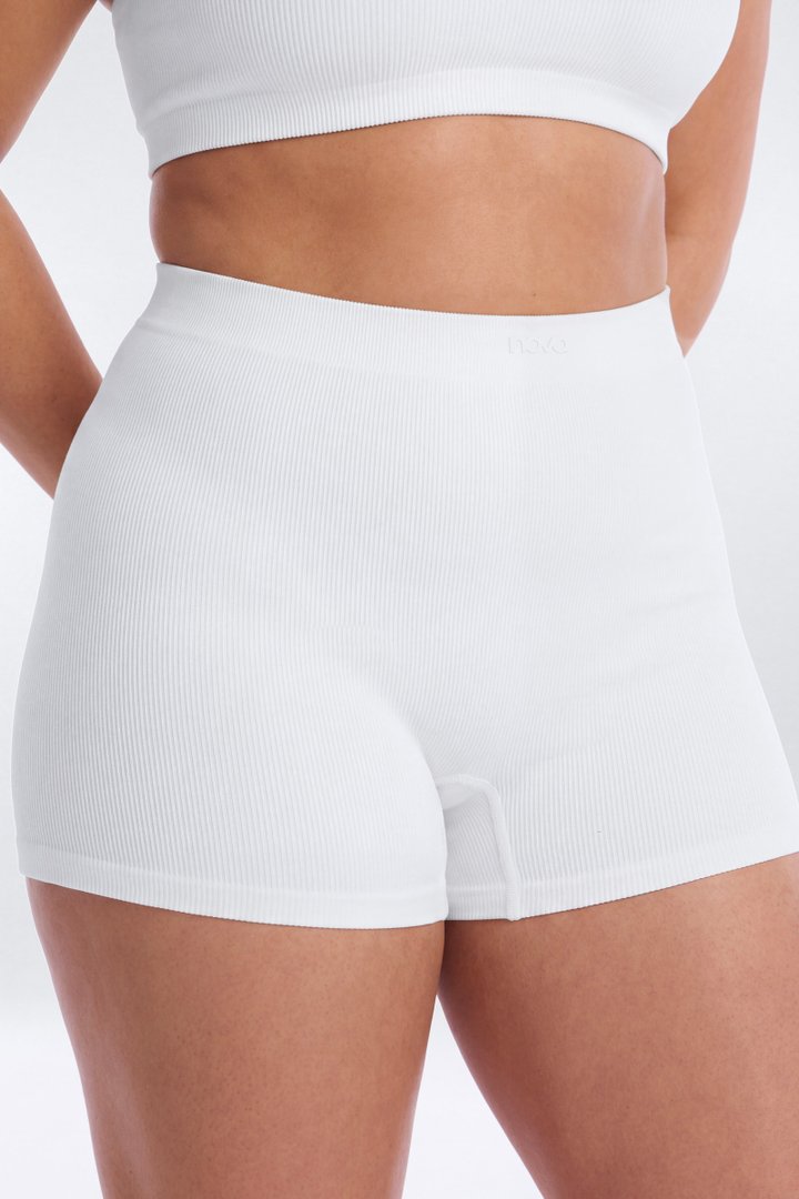 CottonFlex™ 4″ Sports Biker Short - White