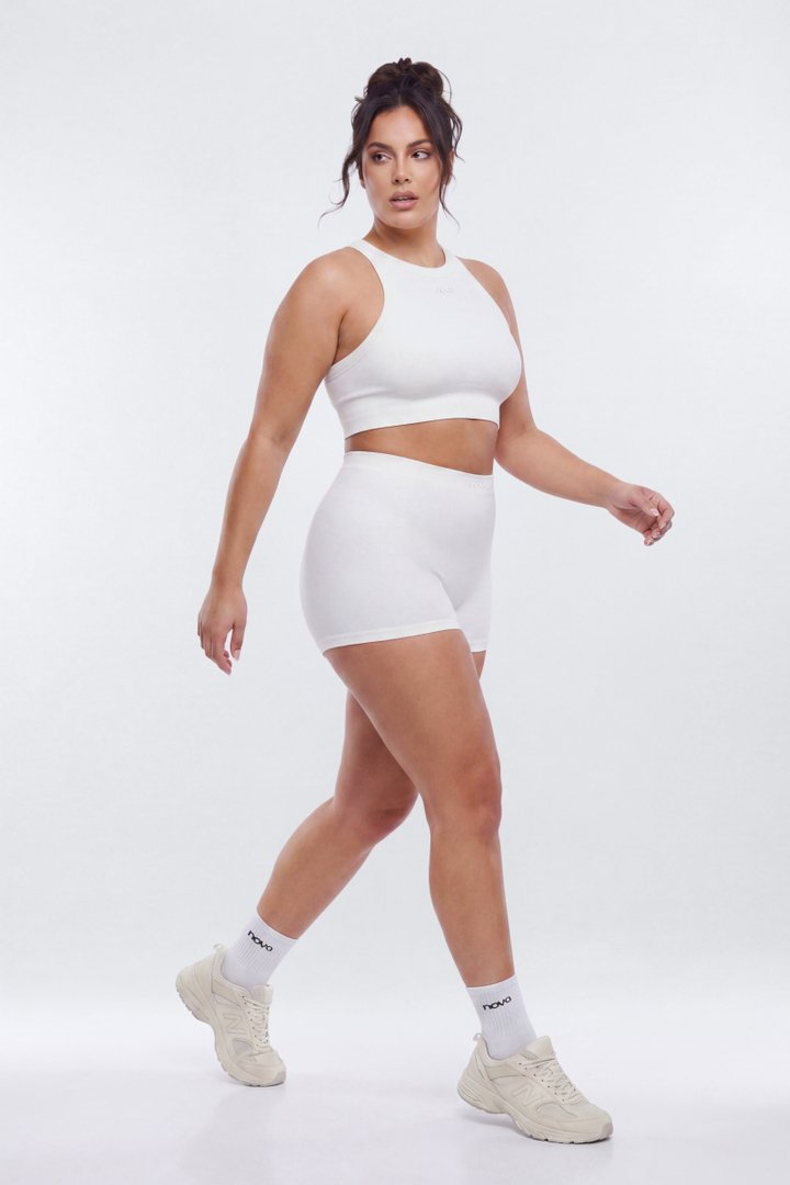 CottonFlex™ 4″ Sports Biker Short - White