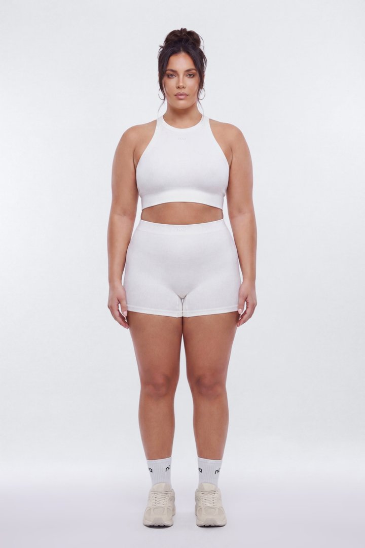 CottonFlex™ 4″ Sports Biker Short - White