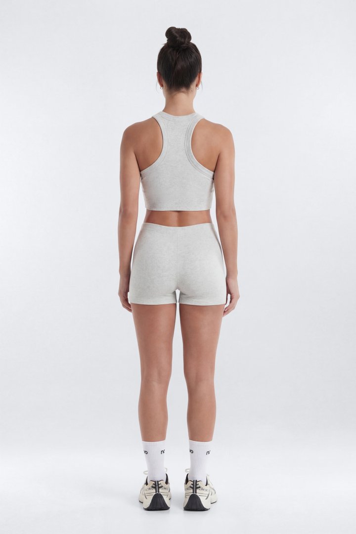 CottonFlex™ 4″ Sports Biker Short - Heather Grey