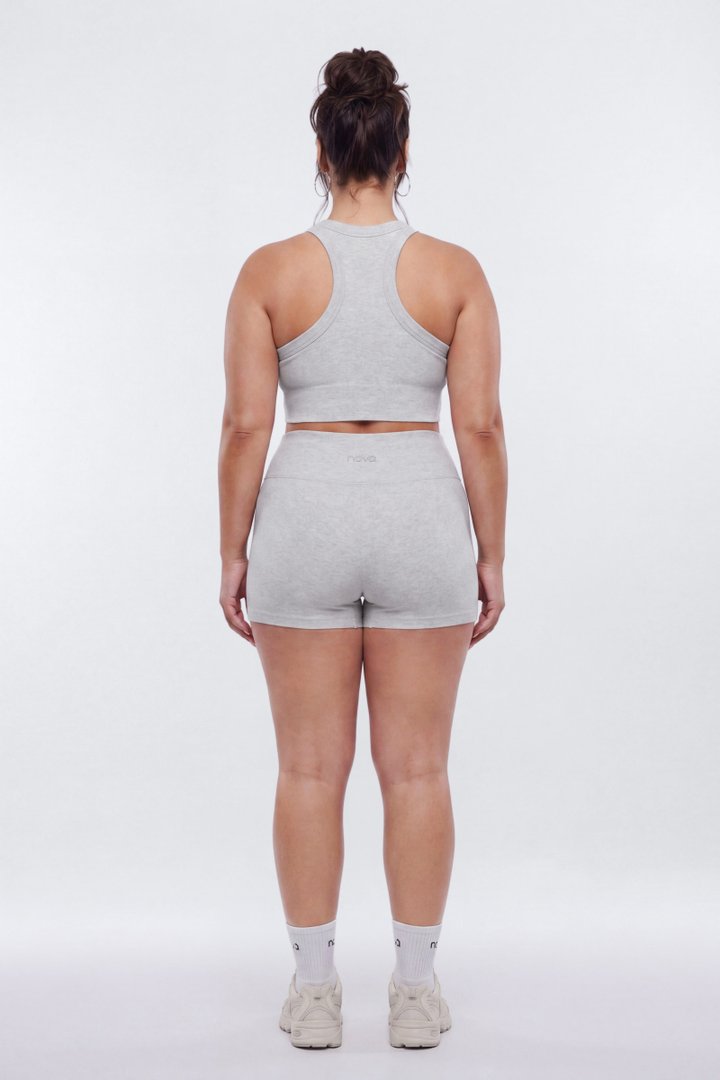 CottonFlex™ 4″ Sports Biker Short - Heather Grey