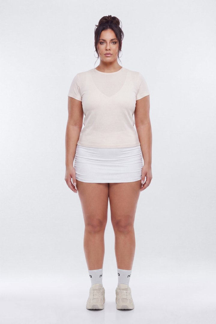 Cotton Jersey Short Sleeve T Shirt - Ivory