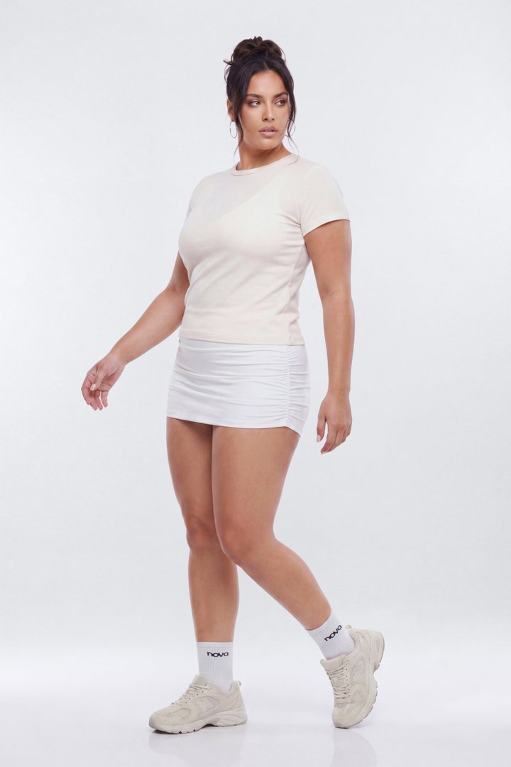 Cotton Jersey Short Sleeve T Shirt - Ivory
