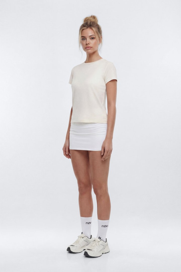 Cotton Jersey Short Sleeve T Shirt - Ivory