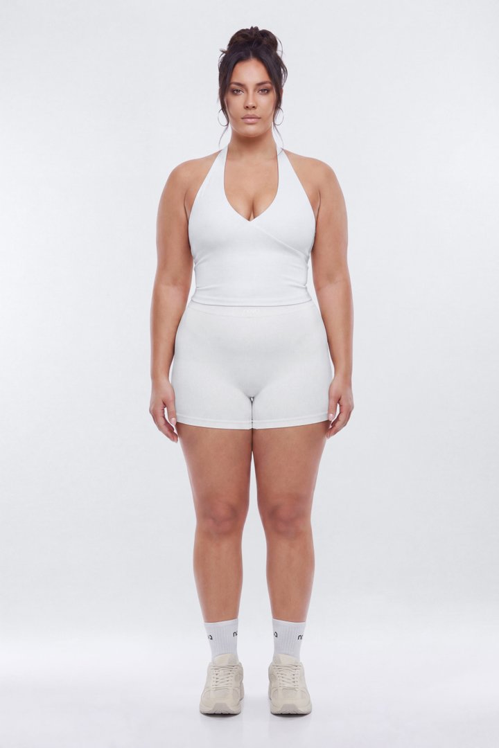 ButterSoft Halter Sports Top - White