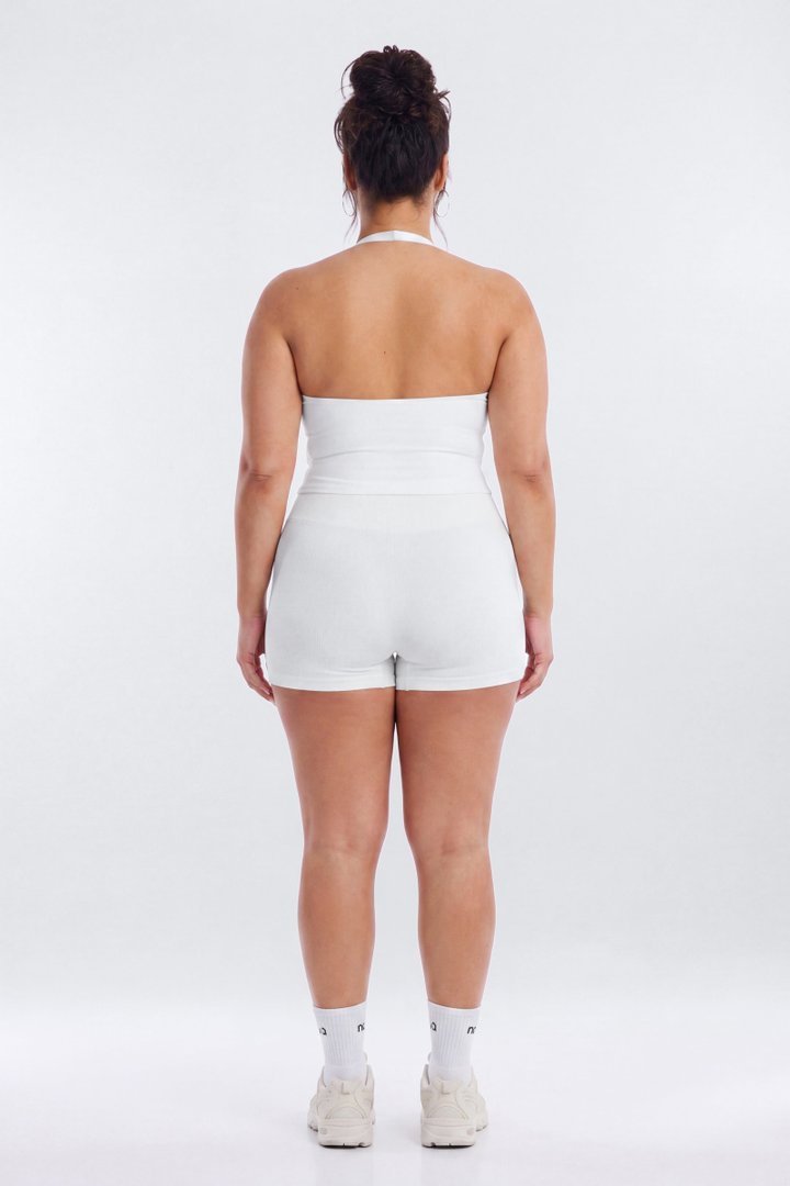 ButterSoft Halter Sports Top - White