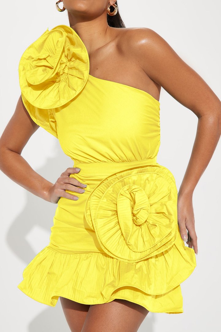 Brunch On The Mind Mini Dress - Yellow