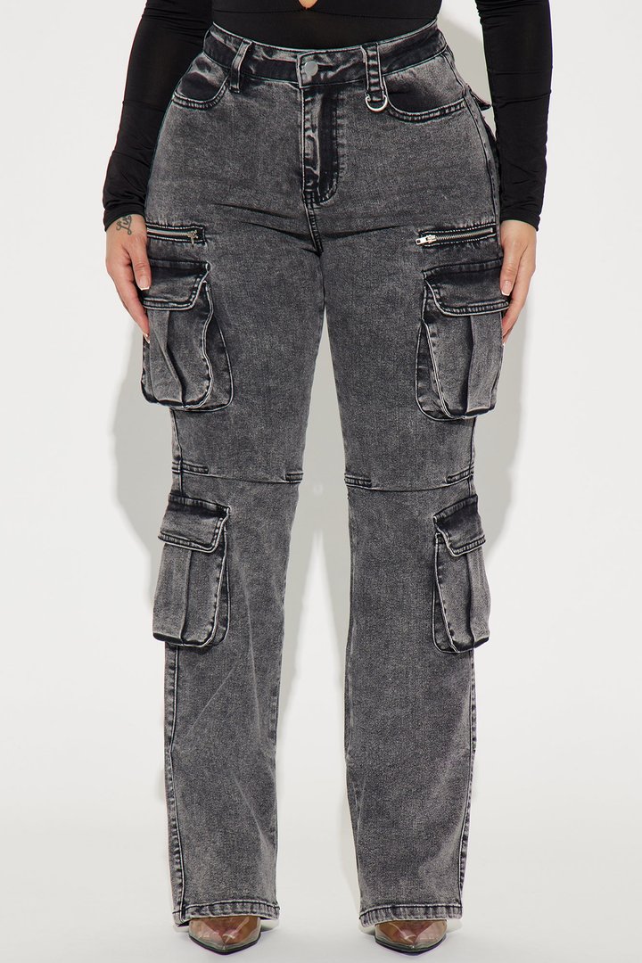 City Streets Stretch Cargo Jean - Grey