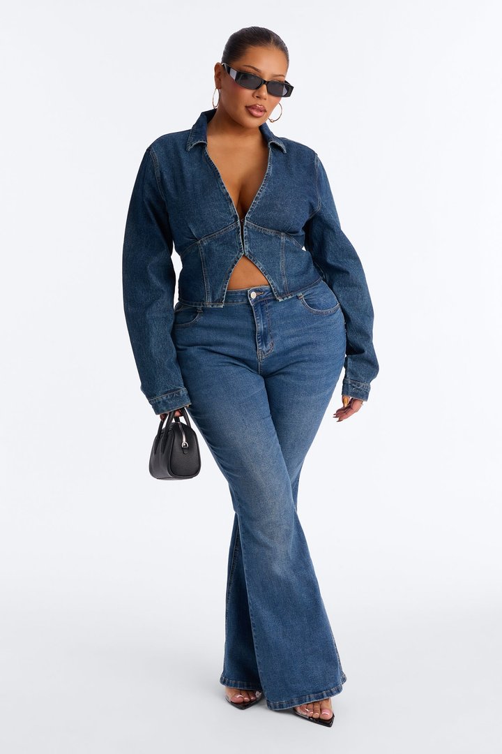 All Around Me Denim Top - Dark Wash