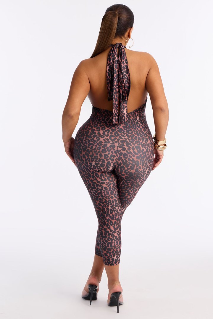 Sanna Leopard Capri Catsuit - Leopard