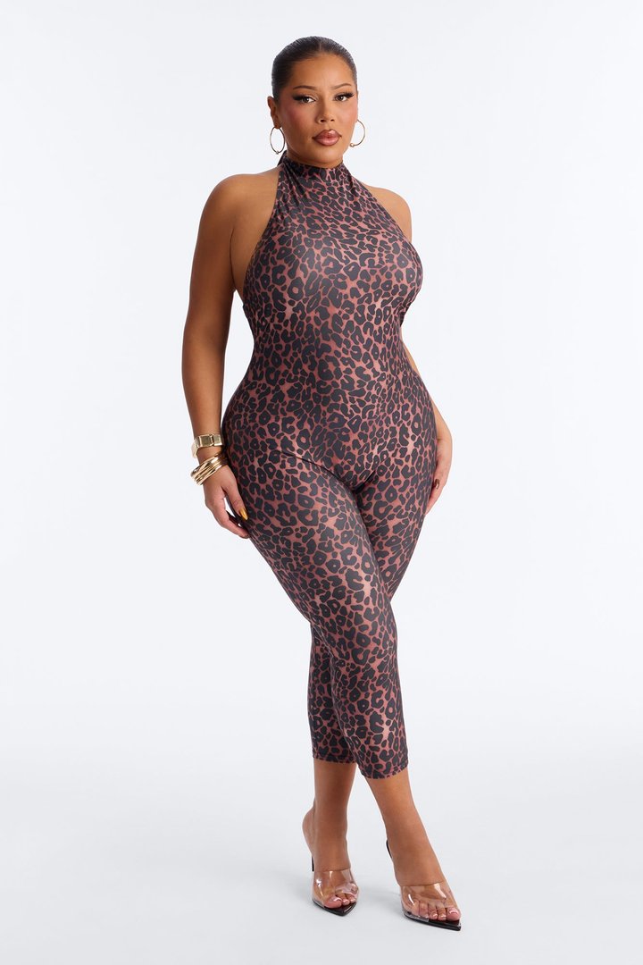 Sanna Leopard Capri Catsuit - Leopard