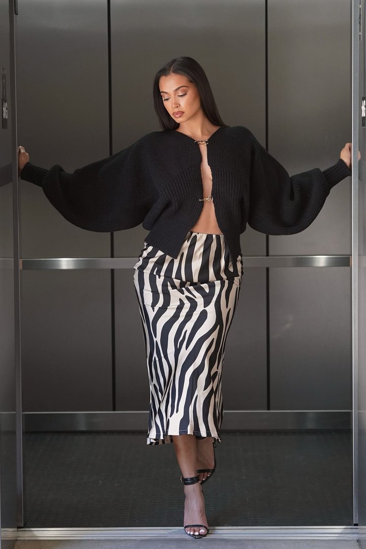 Nani Zebra Print Maxi Skirt - Cream/combo