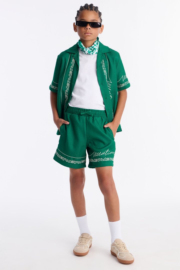 Mini Relaxed Kingston Embroidered Short - Green