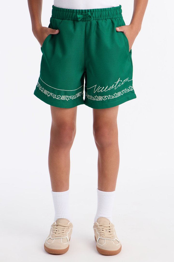 Mini Relaxed Kingston Embroidered Short - Green