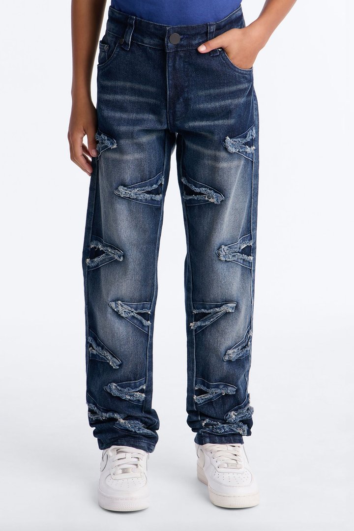 Mini Never Look Back Fray Jeans - Medium Wash