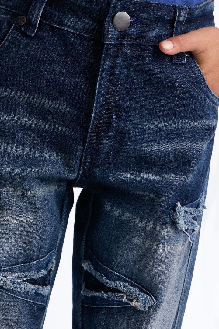 Mini Never Look Back Fray Jeans - Medium Wash