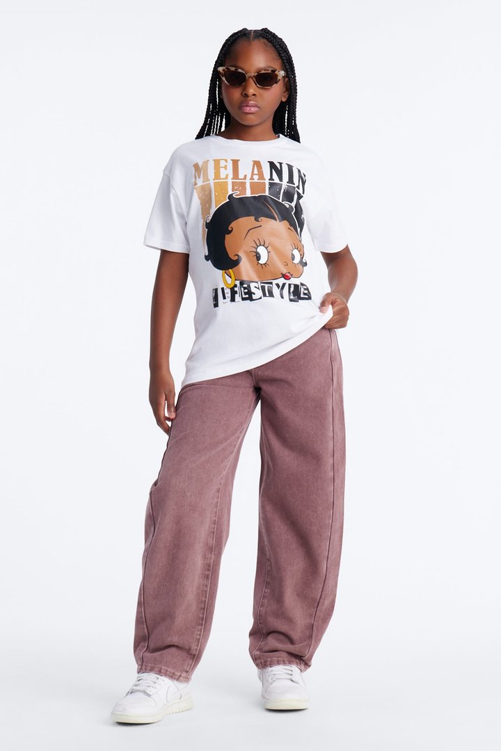 Mini Let Loose Barrel Leg Jeans - Mauve