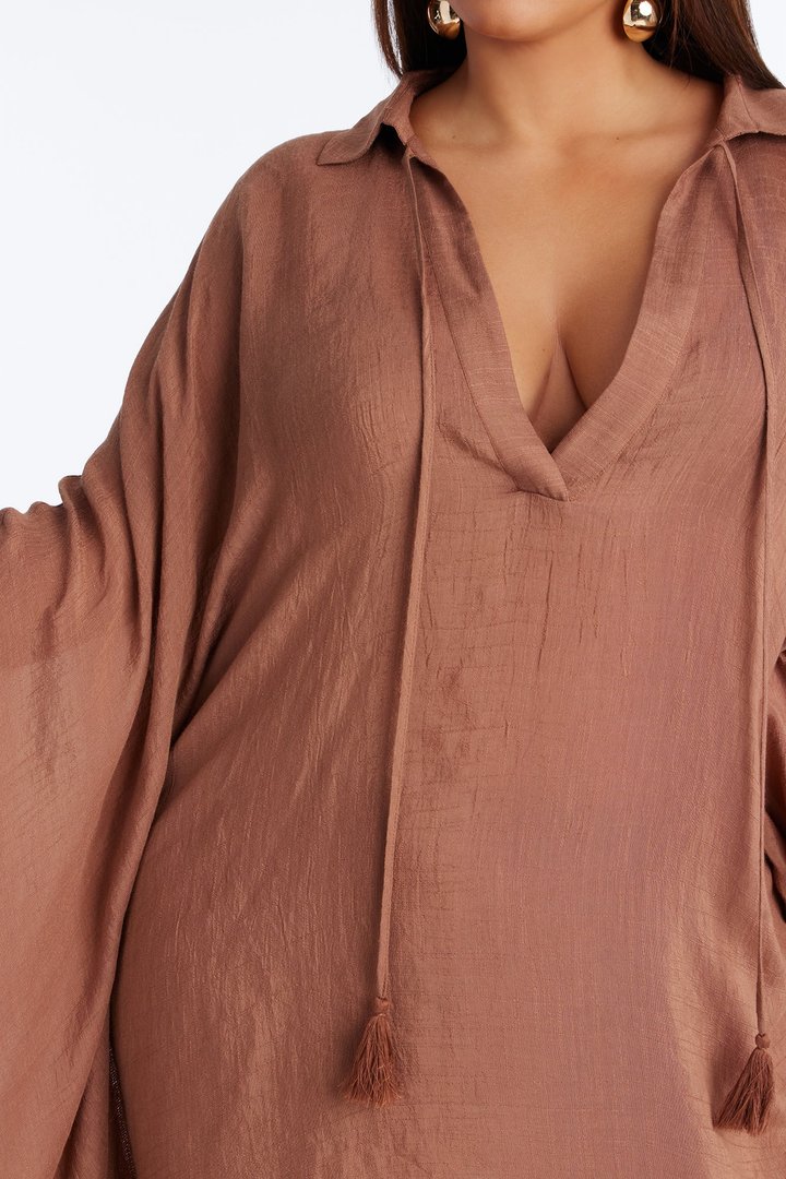 Addison Linen Pant Set - Mocha