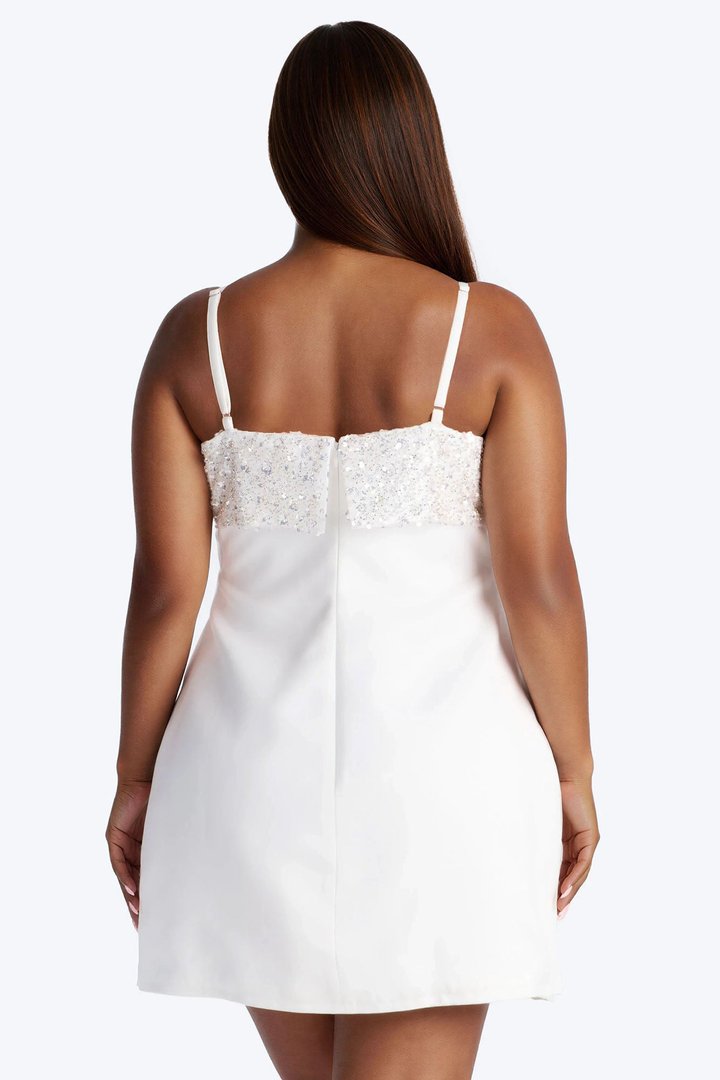 Pure Intentions Embellished Mini Dress - White