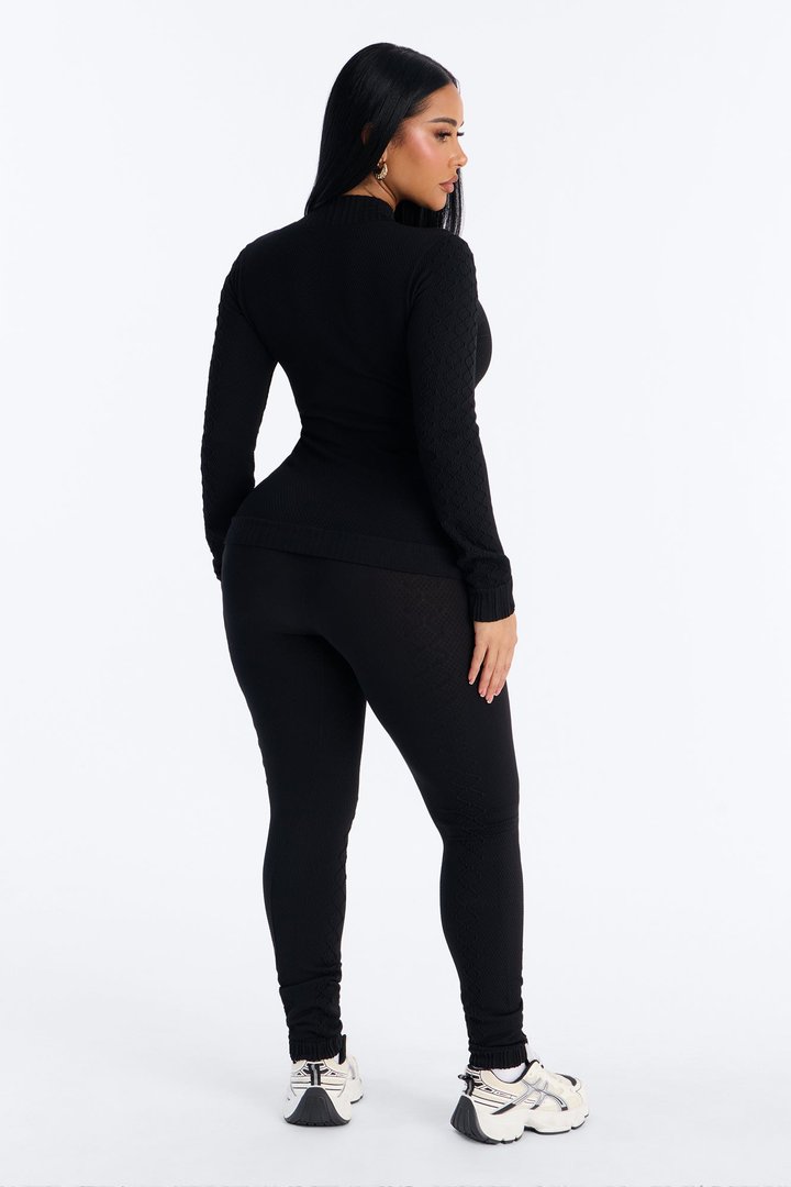 Low Impact Seamless Legging Set - Black