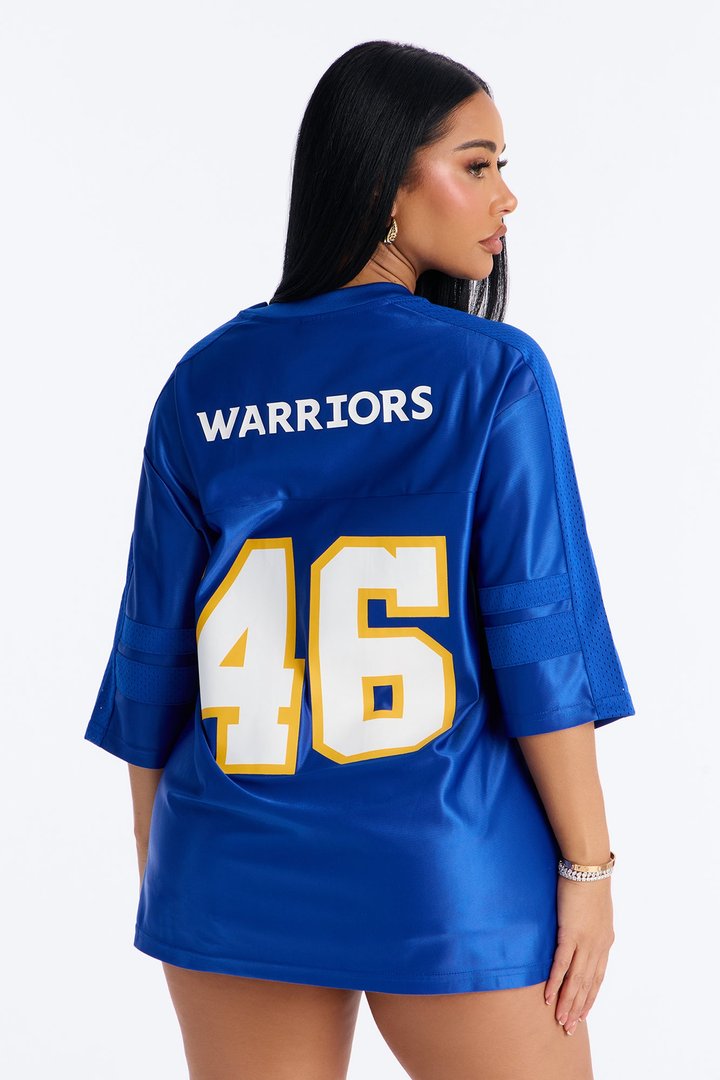 NBA Warriors Oversized Mesh Tee - Royal
