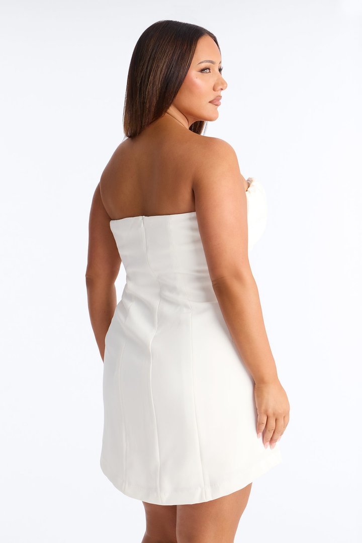 Sallie Strapless Mini Dress - White