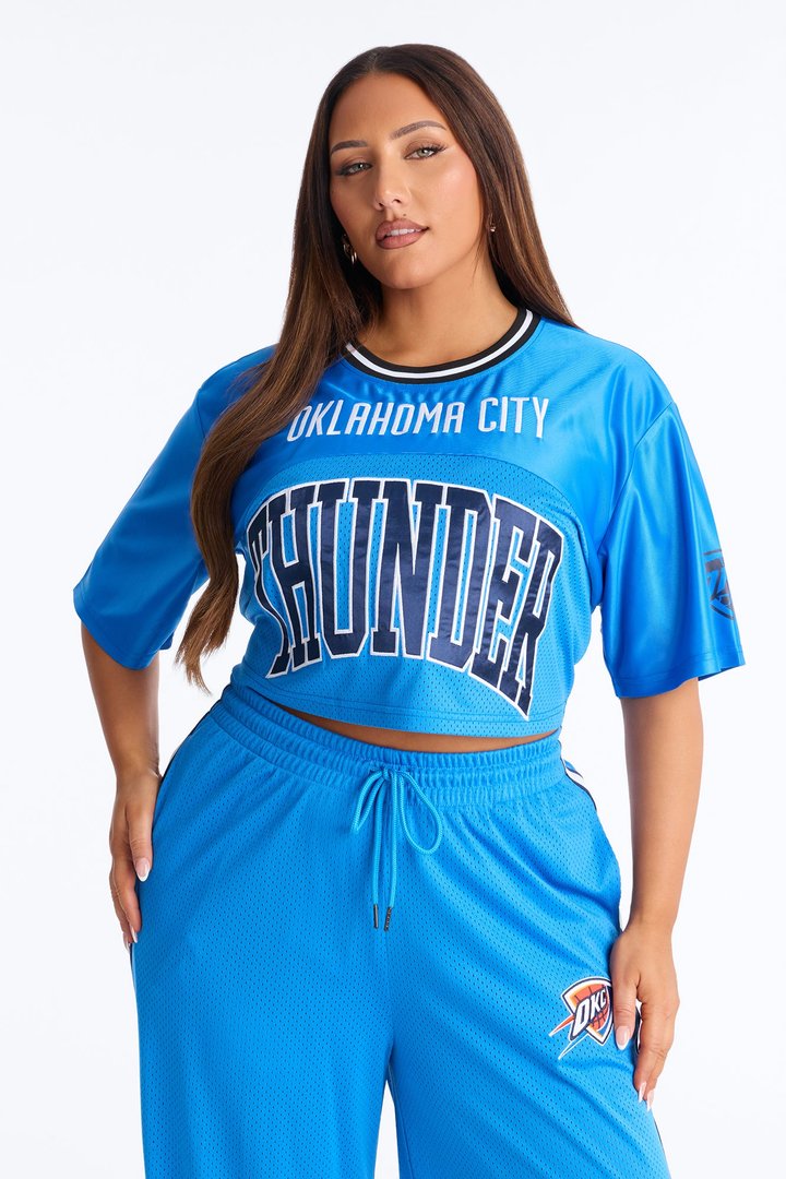 NBA OKC Thunder Cropped Tee - Blue